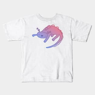 Purple Gradient Axolotl Kids T-Shirt